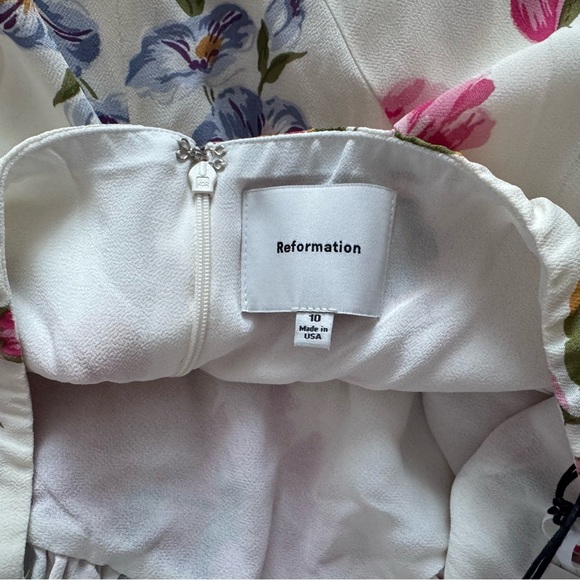 REFORMATION Briony Dress Giverny Floral Maxi A-line Halter Dress NWT - Picture 8 of 11